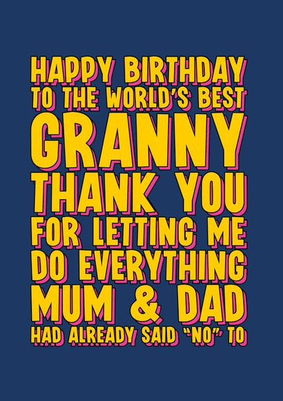Funny Birthday Card for Granny created by Blind Faith