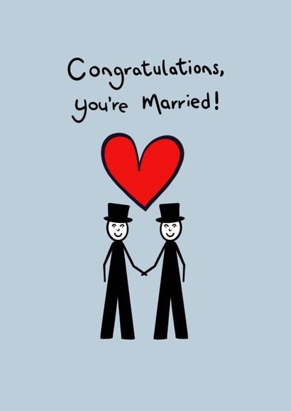 Congratulations you’re married - LGBTQ Wedding - Stickman card created by RaeCreates2021