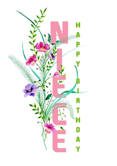 Pretty floral Niece Birthday card created by Jasmine Violet