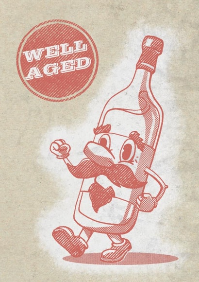 Well Aged Birthday Card created by Chase.Illustration