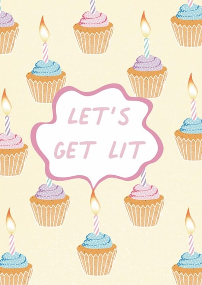 Let’s get lit birthday card created by Amy V Packham Art