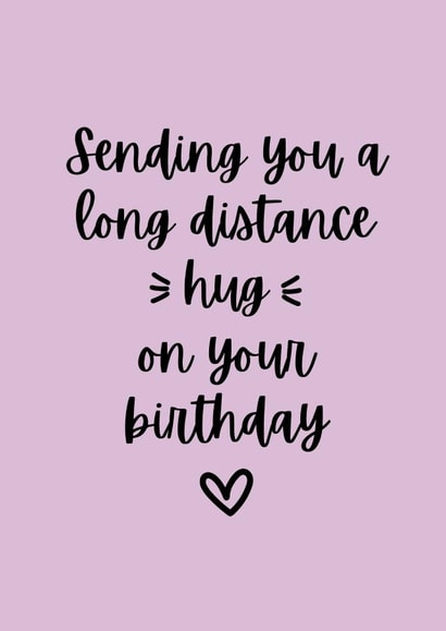 Sending you a long distance hug on your birthday greeting card created by Roxy Doodles