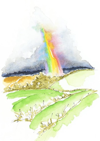 End of the Rainbow Greetings Card created by River Swan of Avon 