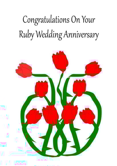 Red Roses Ruby Wedding Anniversary created by JustbyJulieCards
