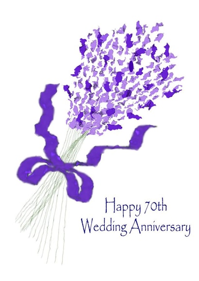 Happy 70th Wedding Anniversary created by JustbyJulieCards