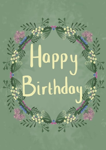 Floral Wreath Birthday Card created by Rosie Illustrations