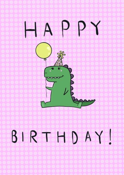 Cute Dinosaur Birthday Card created by Rosie Illustrations