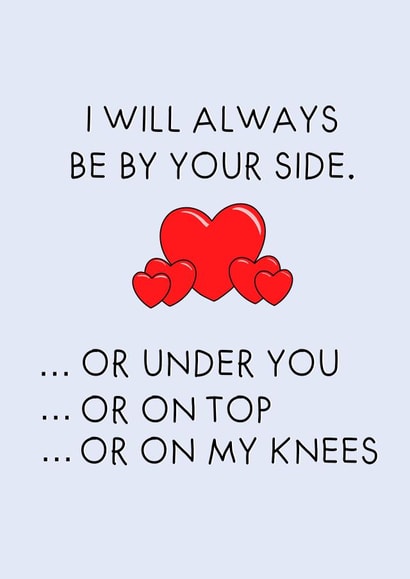 By your side, cheeky love card created by Anxious Skribbles