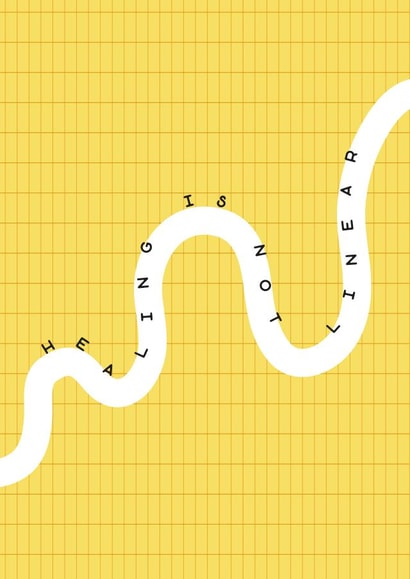 Healing Is Not Linear Mental Health Get Well Card created by Betiobca