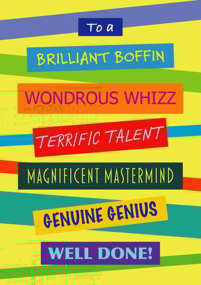 Fun and Colourful Well Done Card created by size3art