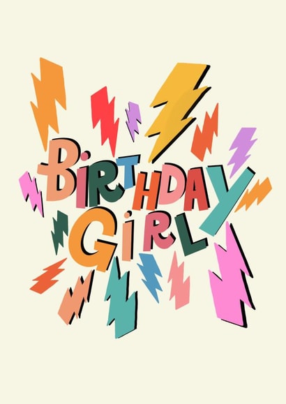 Lightning Bolts - Modern - For Her - Birthday Card created by Kate Fox