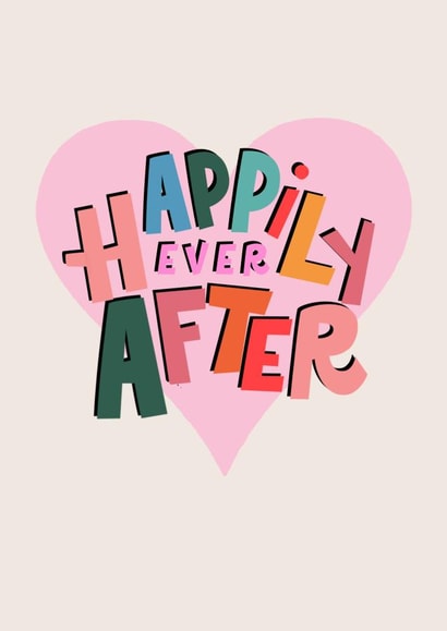 Happily ever after newly weds or engagement card created by Kate Fox