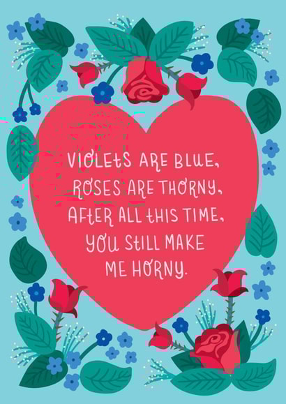 Funny Horny Poem with Roses Anniversary Card created by Katie Zimpel