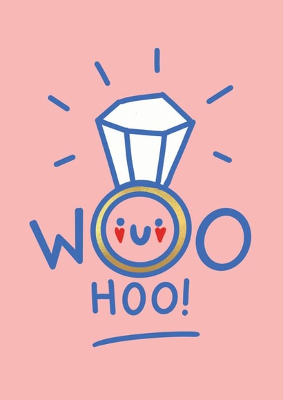 Cute congratualtions card- WooHoo! Engagement Card created by NICHOLA COWDERY ILLUSTRATIONS