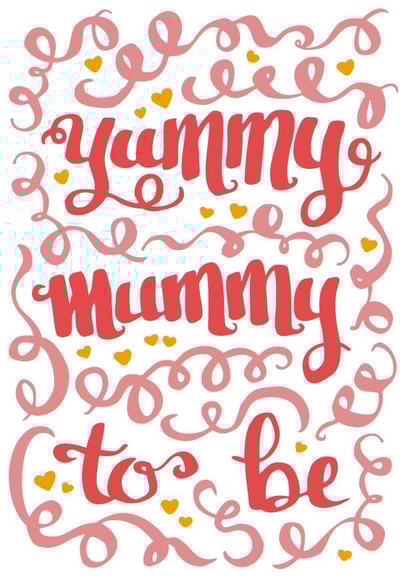 Yummy Mummy to be congratulations card created by Hot Fresh Bright by Millie Attwater
