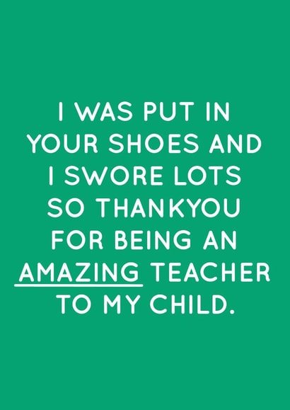 FUNNY THANKYOU TEACHER CARD created by Pack a Punch Designs