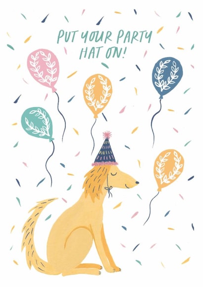 Put Your Party Hat On! Dog Birthday Card created by Callisto Design Co.