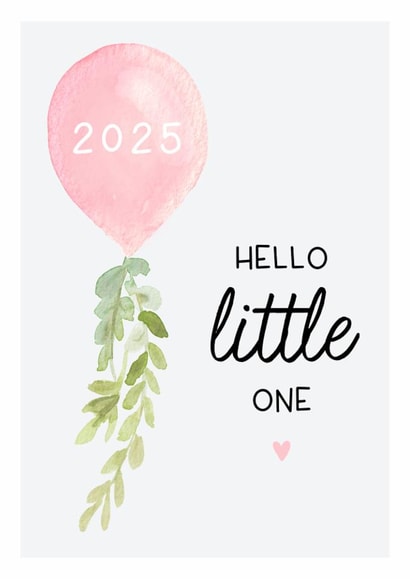 New Baby Girl 2025 Pink Balloon Card created by Betty & Nell