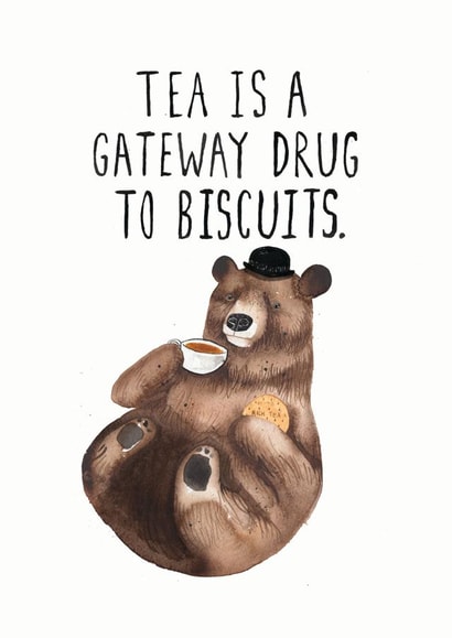 Tea and Biscuit Loving Bear Card created by JOLLY AWESOME