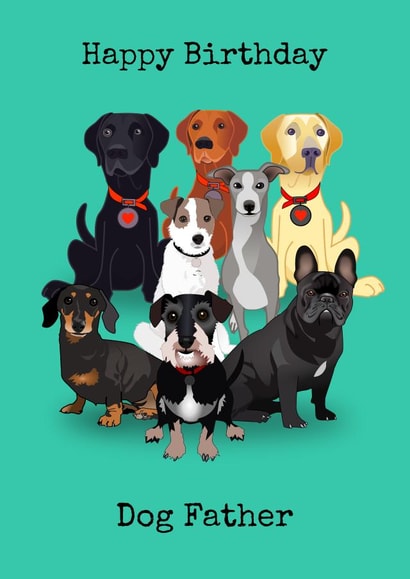 Happy Birthday Dog Father created by Doodle Dot Design Co
