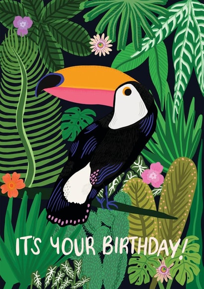 Pretty Birthday Card - Toucan - Plants - Jungle created by Jessica Morgan-Helliwell