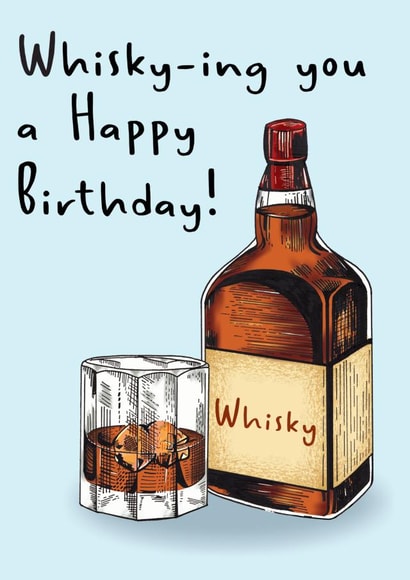 Whisky Alcohol Funny Pun Birthday Card created by Amy Florence Design