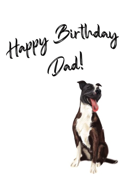 Staffy Dog Birthday Card for Dad! created by Samantha Hart