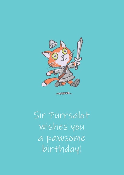Sir Purrsalot, Birthday Card created by Simon Perrins