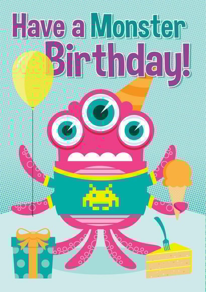Kids Birthday Party Monster Card created by essjay