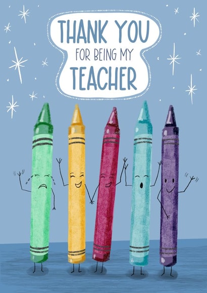 Crayon Thank You Teacher Card created by Silky Rose Design