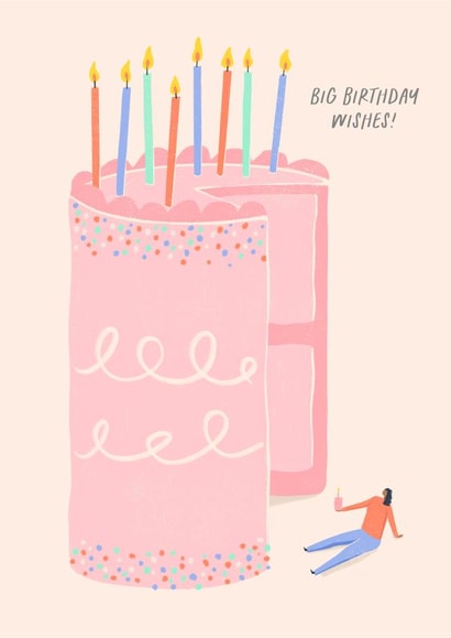 Big Birthday Wishes Cake Card created by Inku Goods