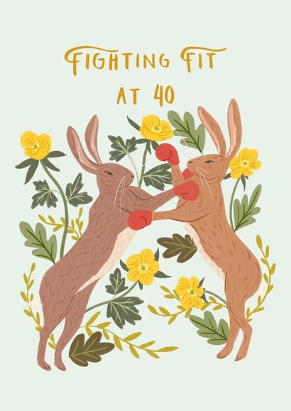 Boxing Hares Birthday Card created by Frankie Norman