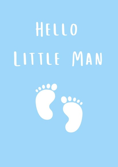 Hello Little Man - New Baby Boy Card 1001 created by A Bee's Designs
