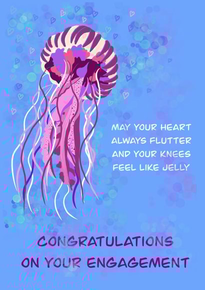 Funny cute engagement card, knees feel like jelly. created by Rae of Sunshine