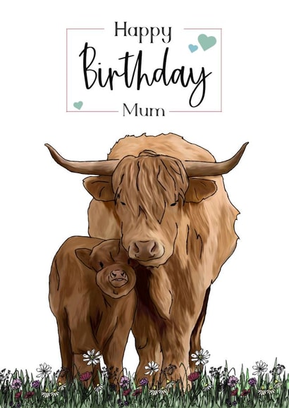Highland Cows Birthday Card for Mum created by Designs by Elena