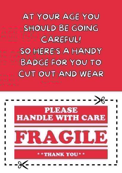 old and fragile birthday card  created by original fox designs