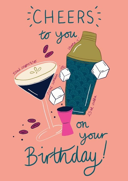Espresso Martini Cocktail Birthday Card created by Laura Barnes