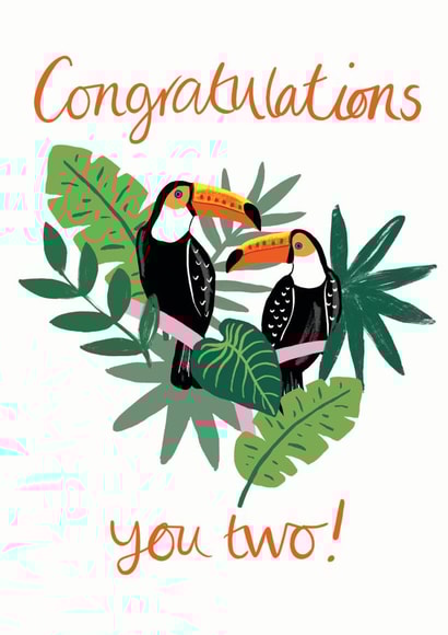 Cute Toucans New Home Card - Couple - Tropical Birds - Congratulations You Two created by Laura Barnes