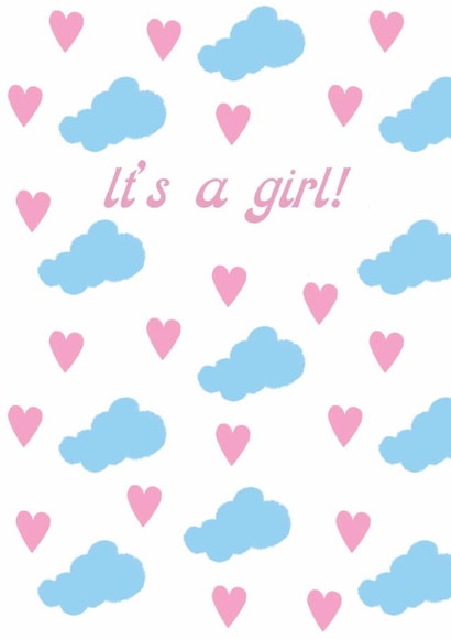 It's a girl! New baby congratulations card created by Weird Is The Best