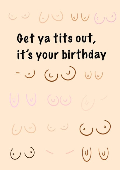 Boobie birthday card created by SCHE BY MIMI