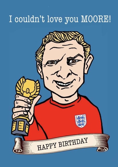 Bobby Moore Football Birthday Card created by Gibbo The Doodler