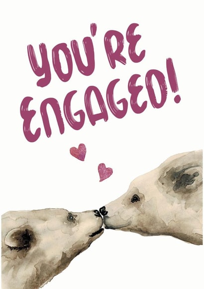 Bear Kisses Engagement Card created by Annie Moon 
