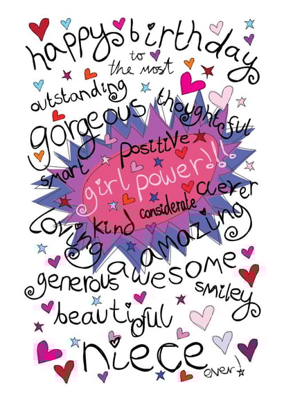 Happy Birthday Gorgeous Niece - Girl Power! created by Love and Happy Stuff