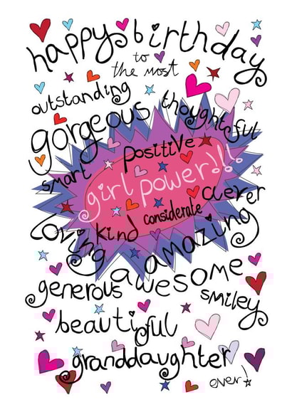 Happy Birthday Gorgeous Granddaughter - Girl Power! created by Love and Happy Stuff