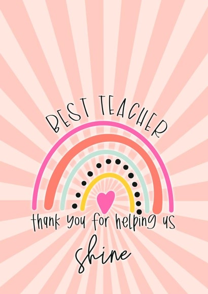 Best teacher rainbow heart - thank you teacher from the class! created by Fête