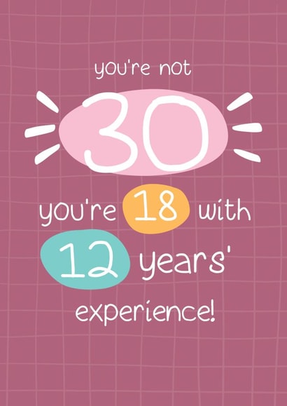 You're Not 30... Milestone Birthday Card created by Michelle Robyn