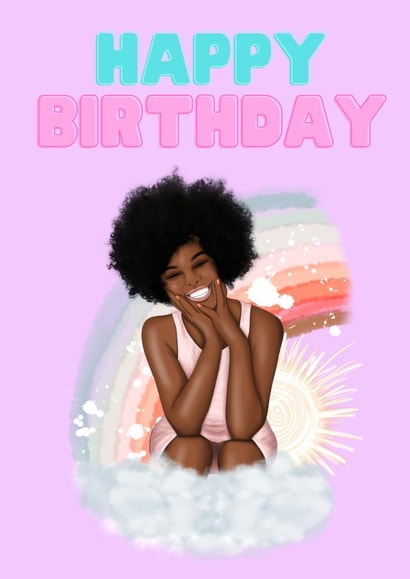Black Woman Rainbow Birthday Card created by Chic & Elite