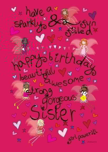 Have a Sparkly Fairy and Fun Filled Happy Birthday Gorgeous Sister created by The Girl Power Fairies