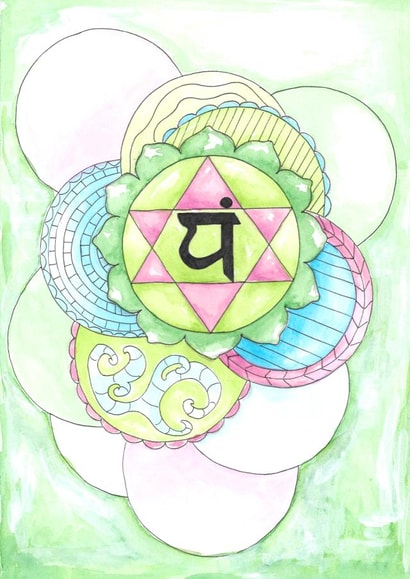 Art Print Card - Heart Chakra, Spiritual, Yoga created by Rachel O Designs