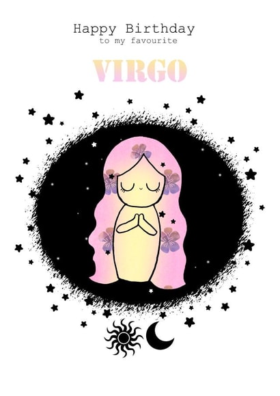 Virgo - Zodiac Birthday Card created by Sugar Violet Illustration
